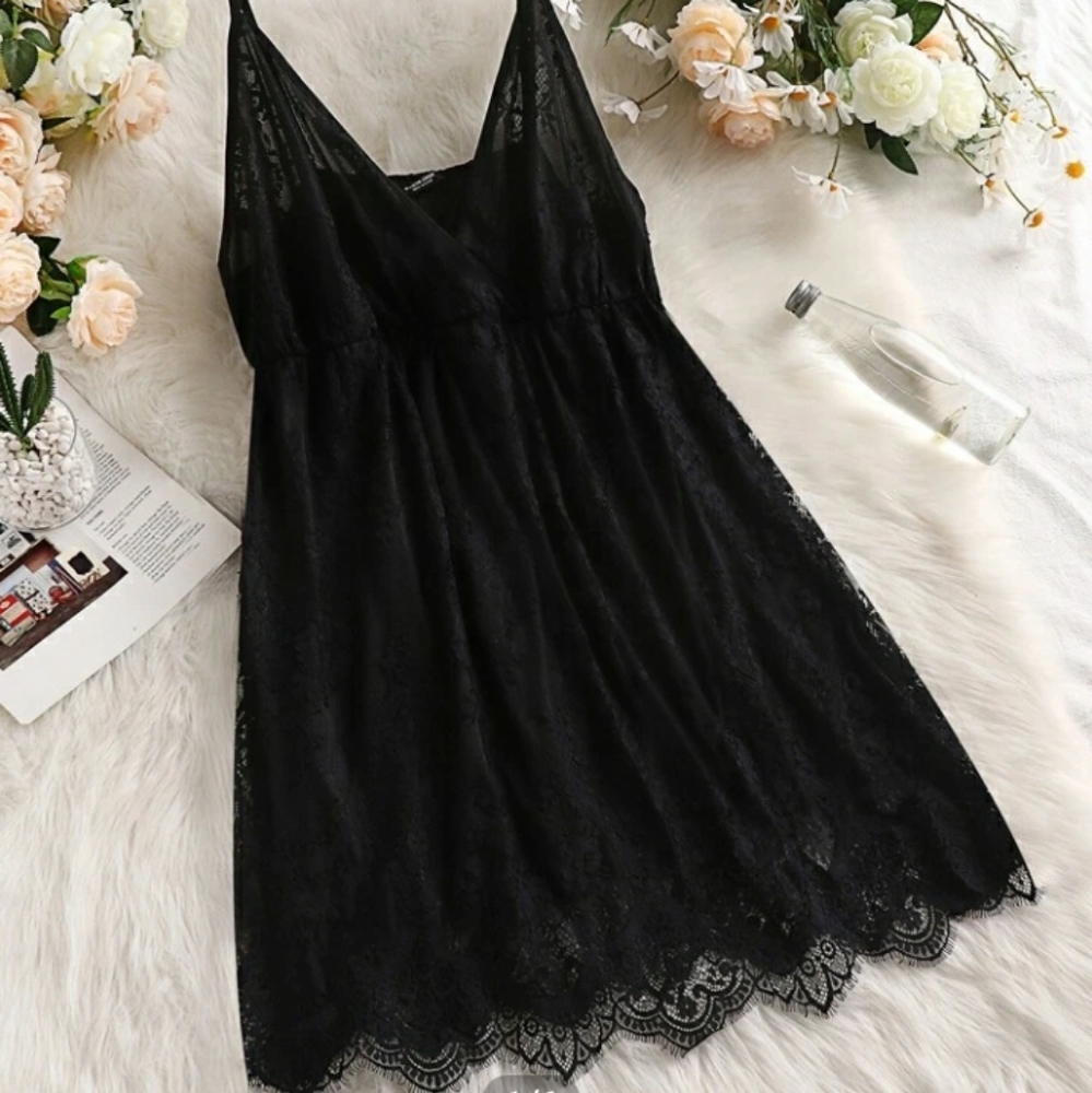 SIZE 0X SHEIN BLACK LACE DRESS